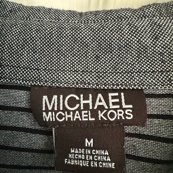 Michael Kors S/S Polo Shirt Men's Size M Embroidered Logo  Cotton Black Gray - Picture 2 of 5